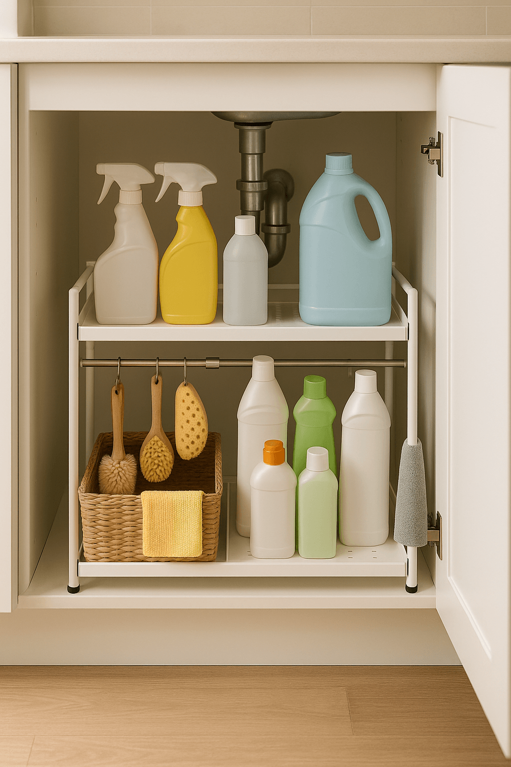 ตะแกรงจัดเก็บใต้อ่างล้างจาน ใช้งานง่าย จัดครัวให้เป็นระเบียบ ปี 2025