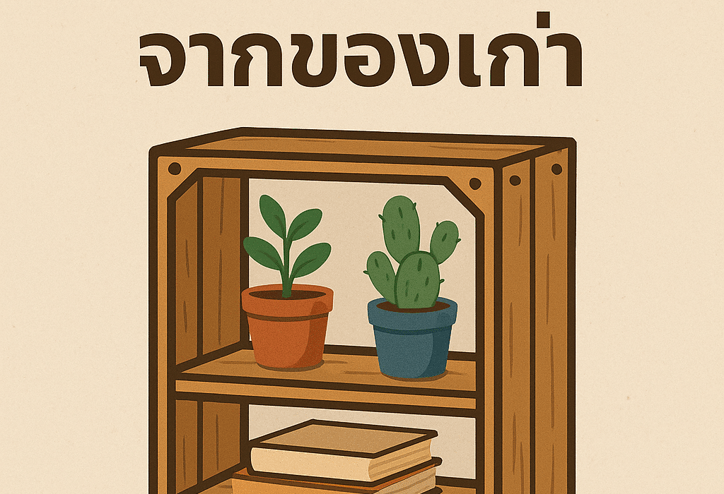 DIY ชั้นเก็บของจากของเก่า